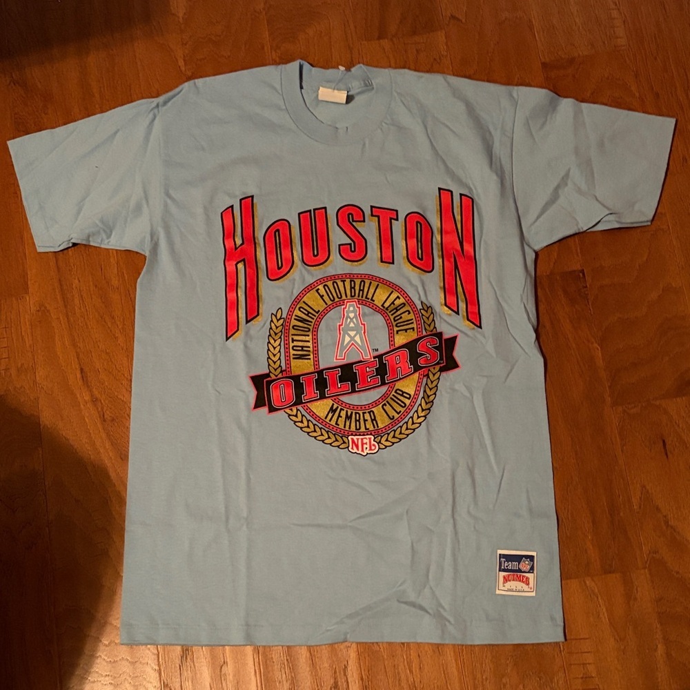 NFL Houston Oilers Blue T-Shirt Vintage NWOT Size XL